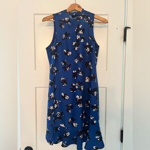 Floral Blue Sleeveless Dress